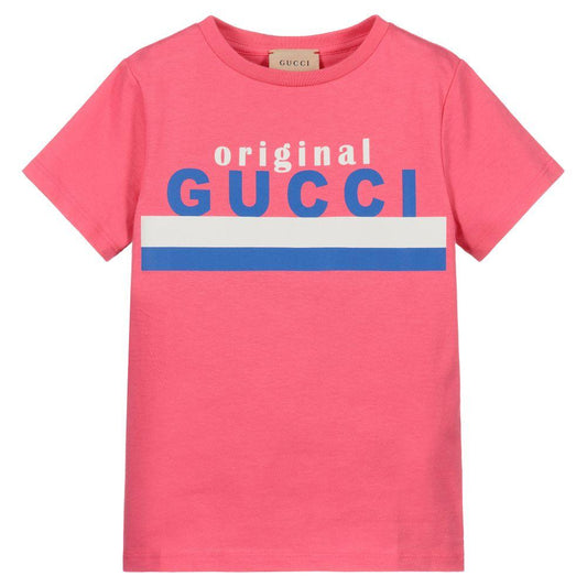 Girls Pink Logo Cotton T-Shirt