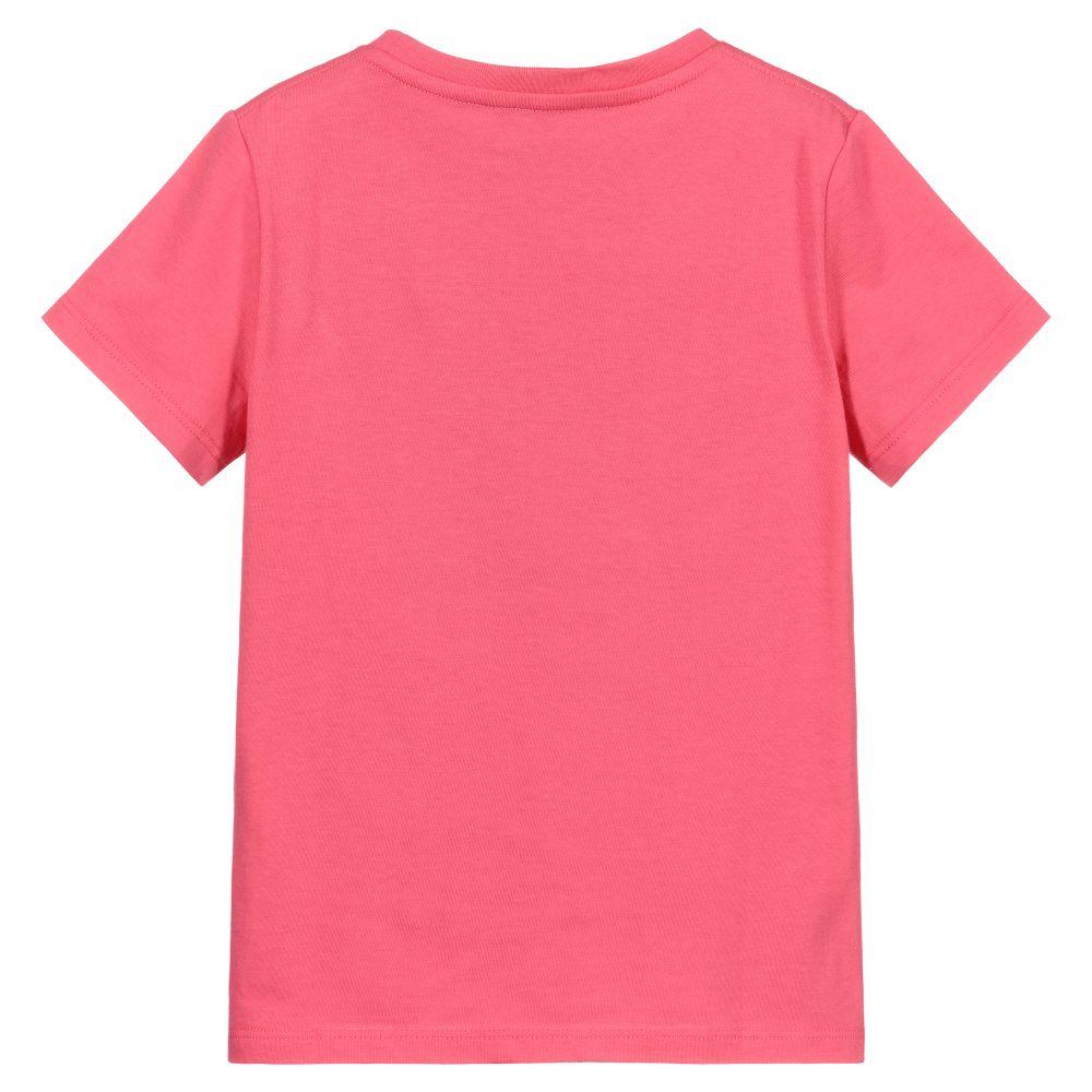 Girls Pink Logo Cotton T-Shirt
