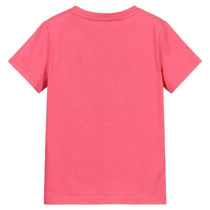 Girls Pink Logo Cotton T-Shirt