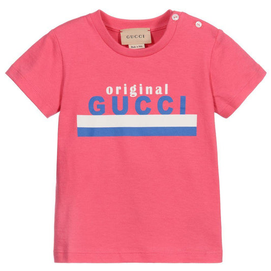 Baby Girls Pink Logo Cotton T-Shirt