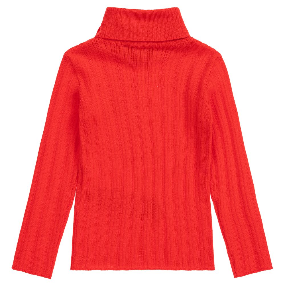 Baby Girls Red GG Wool Turtleneck