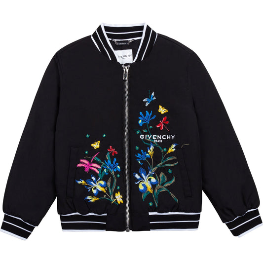 Boys & Girls Black Printed Jacket