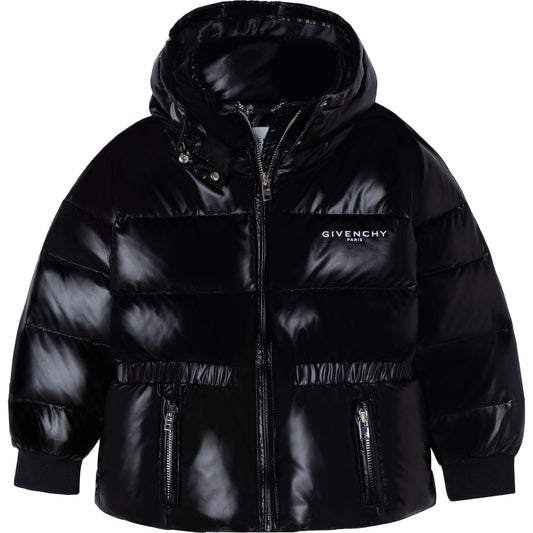 女童黑色蓬松夹克