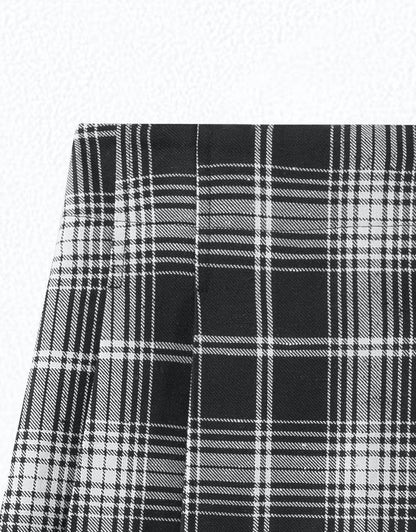 Girls Black Check Skirt