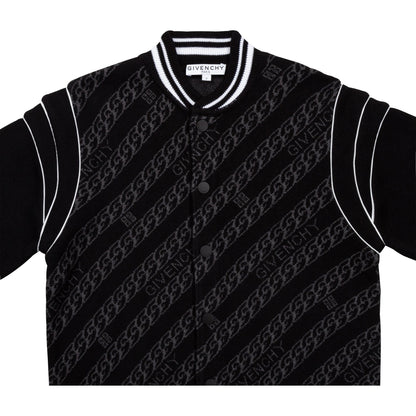 男童黑色Logo拉链上衣