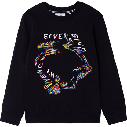 Boys Black Hooded Sweatshirt