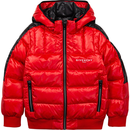 男童红色蓬松夹克