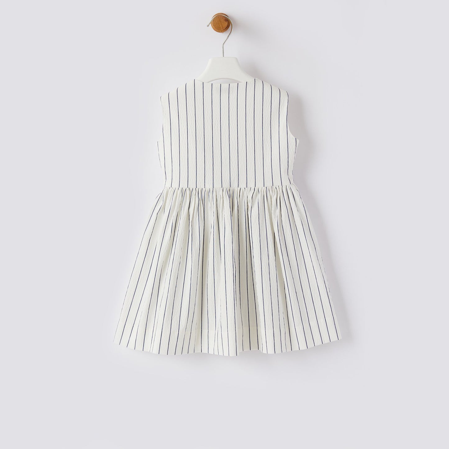 Girls White Stripe Dress