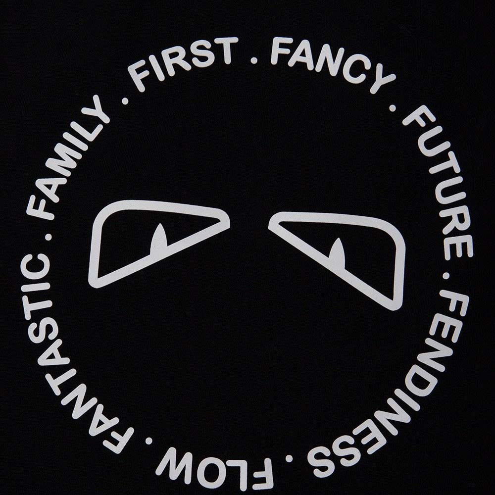 儿童黑色连帽Logo卫衣