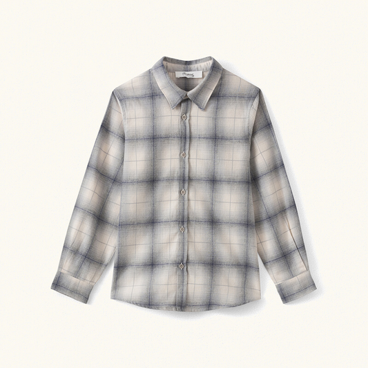 Boys Mid Grey Check Shirt
