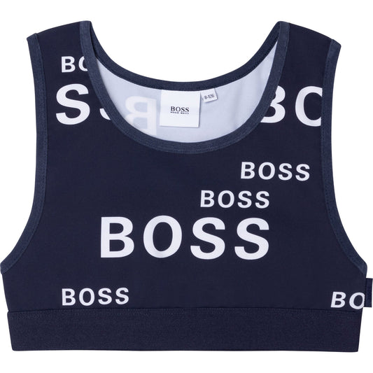 女童藏青色Logo背心