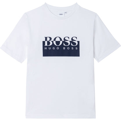 男童白色Logo棉T恤