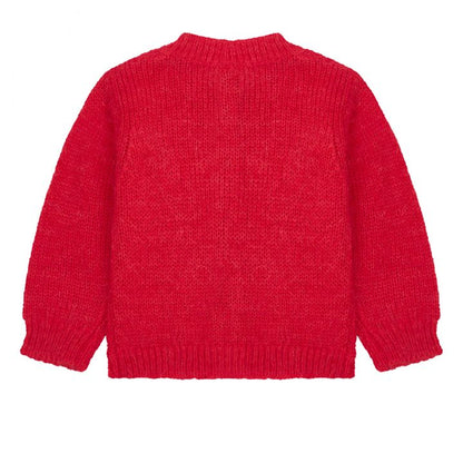 女童红色开衫