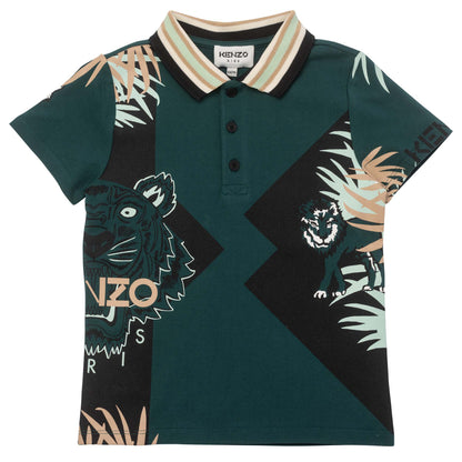 Boys Green Logo Polo Shirt