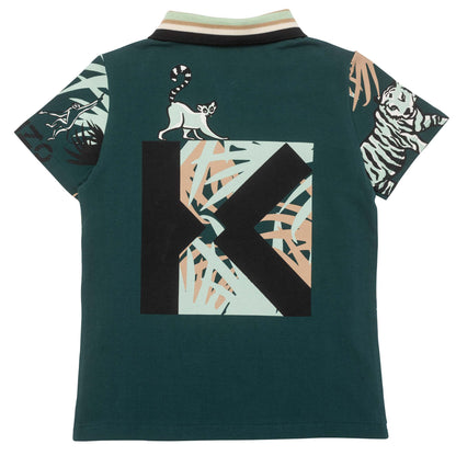 Boys Green Logo Polo Shirt