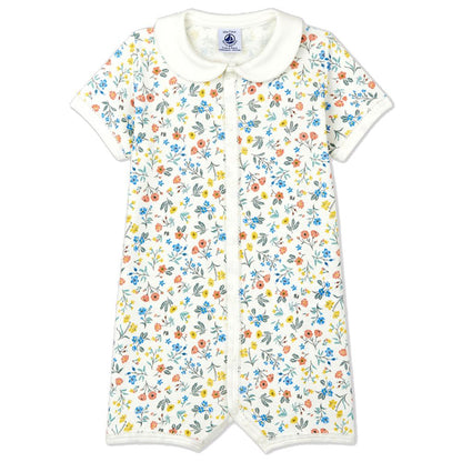 女婴白色棉连体衣