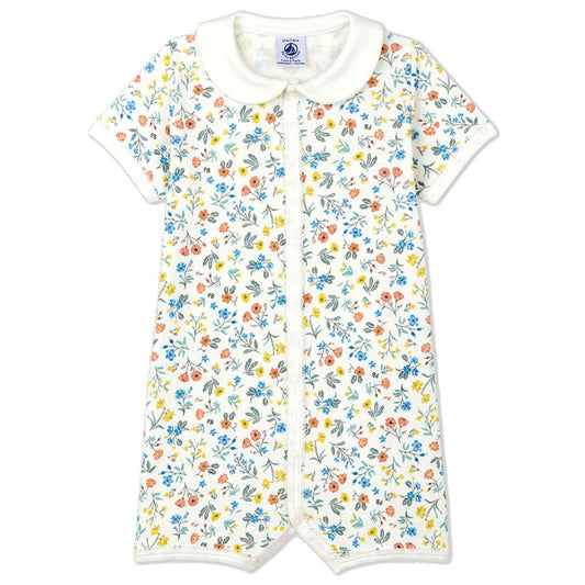 女婴白色棉连体衣