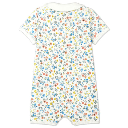 女婴白色棉连体衣