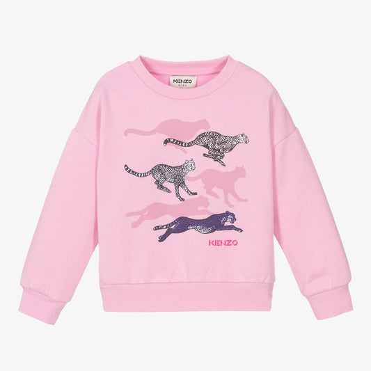 女童粉色猎豹卫衣