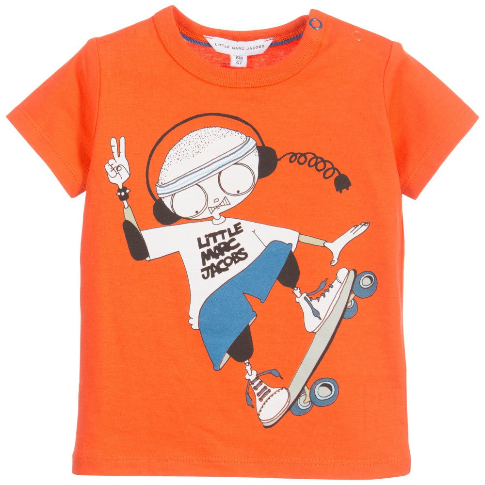 Baby Boys Red 'Mr Marc' Printed Cotton Jersey T-Shirt