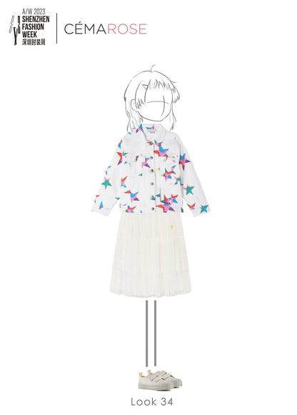 女童白色星星夹克