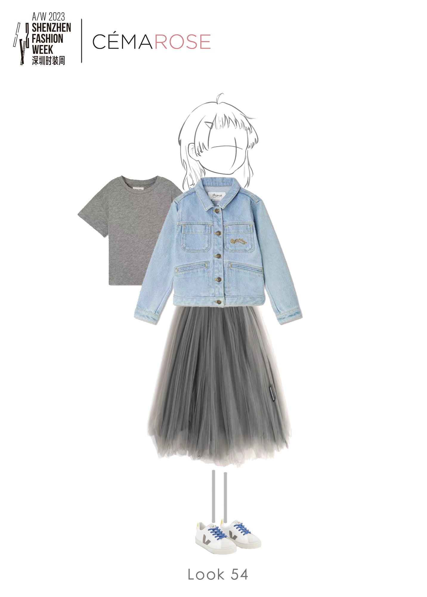 女童蓝色牛仔夹克