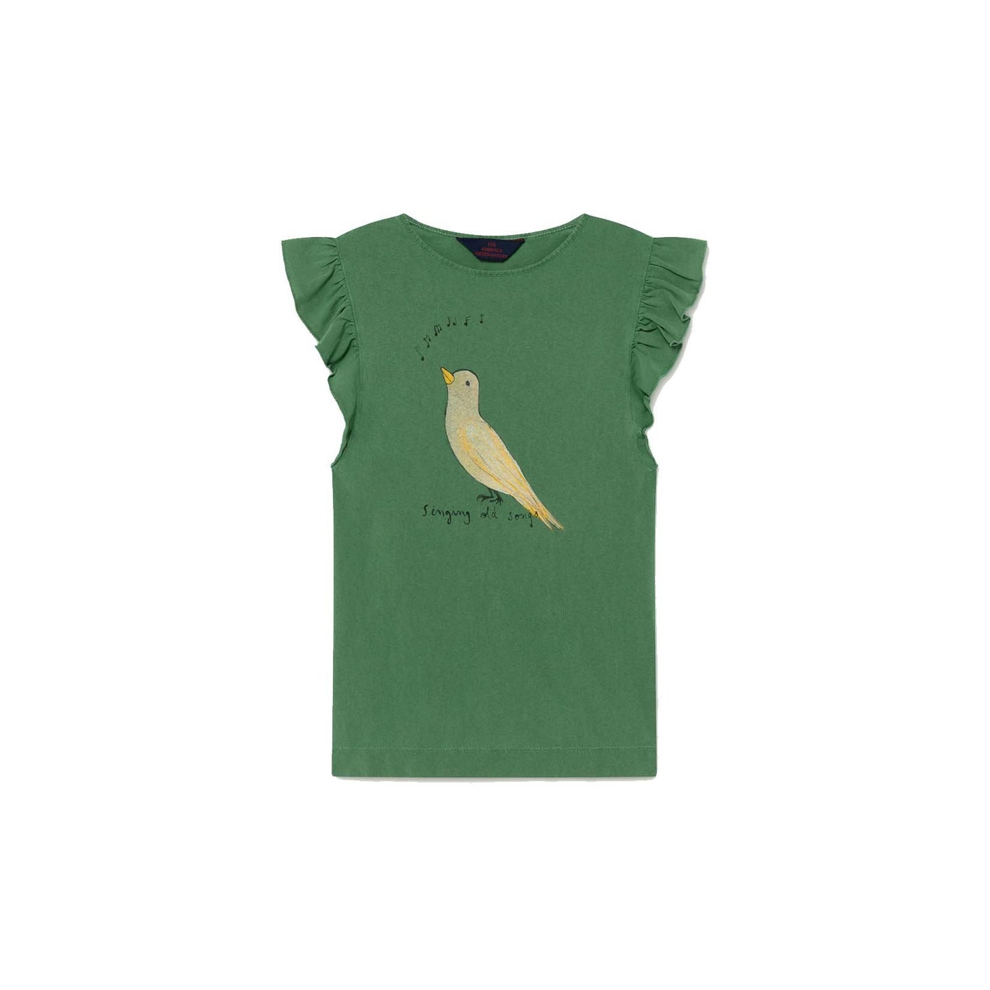 Girls Green Bird Cotton Dress