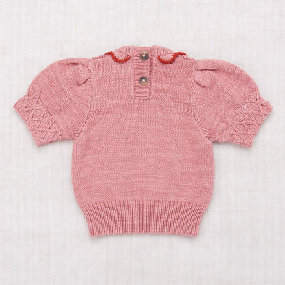 Girls Pink Ruffle Pima Cotton Sweater