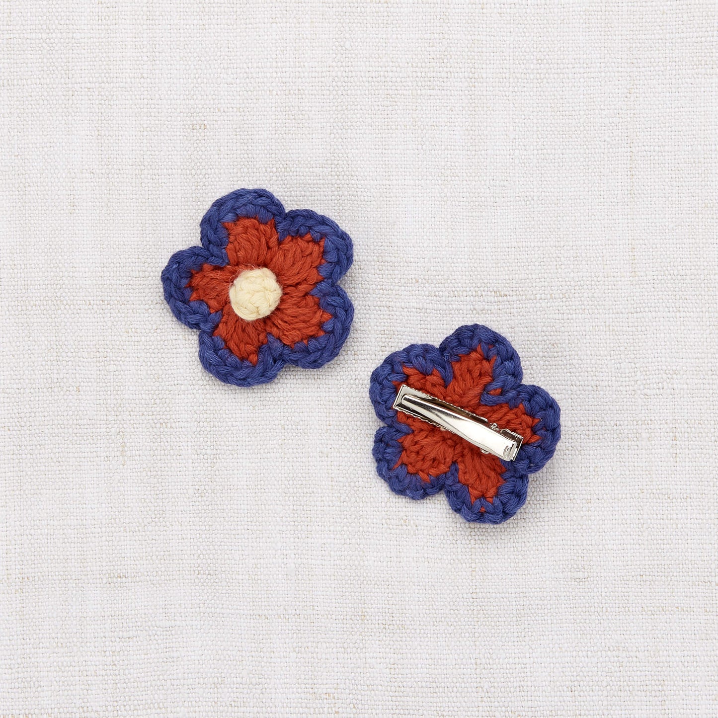 Girls Blue Flower Hair Clips