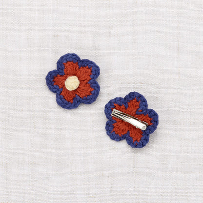 Girls Blue Flower Hair Clips