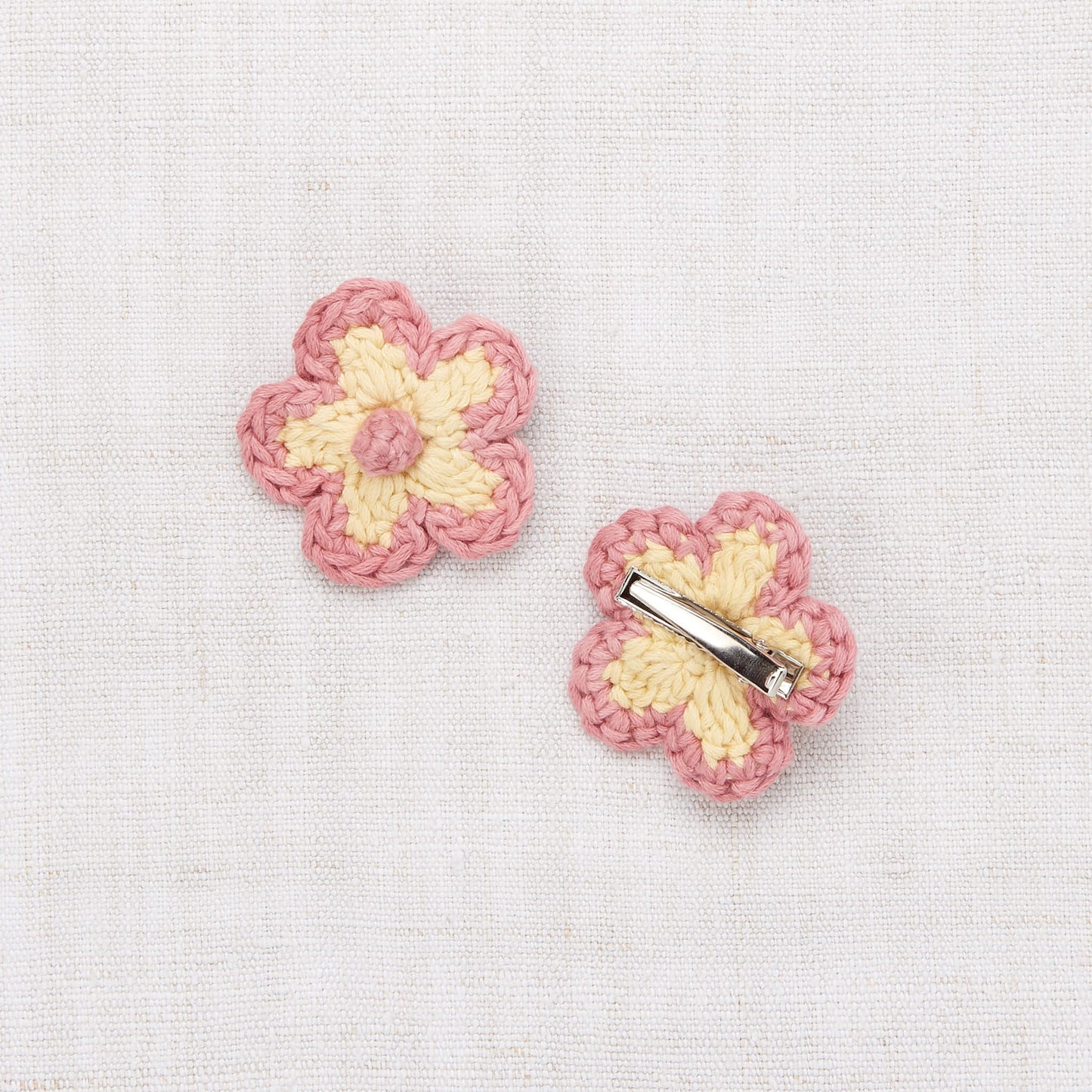 Girls Pink Flower Hair Clips