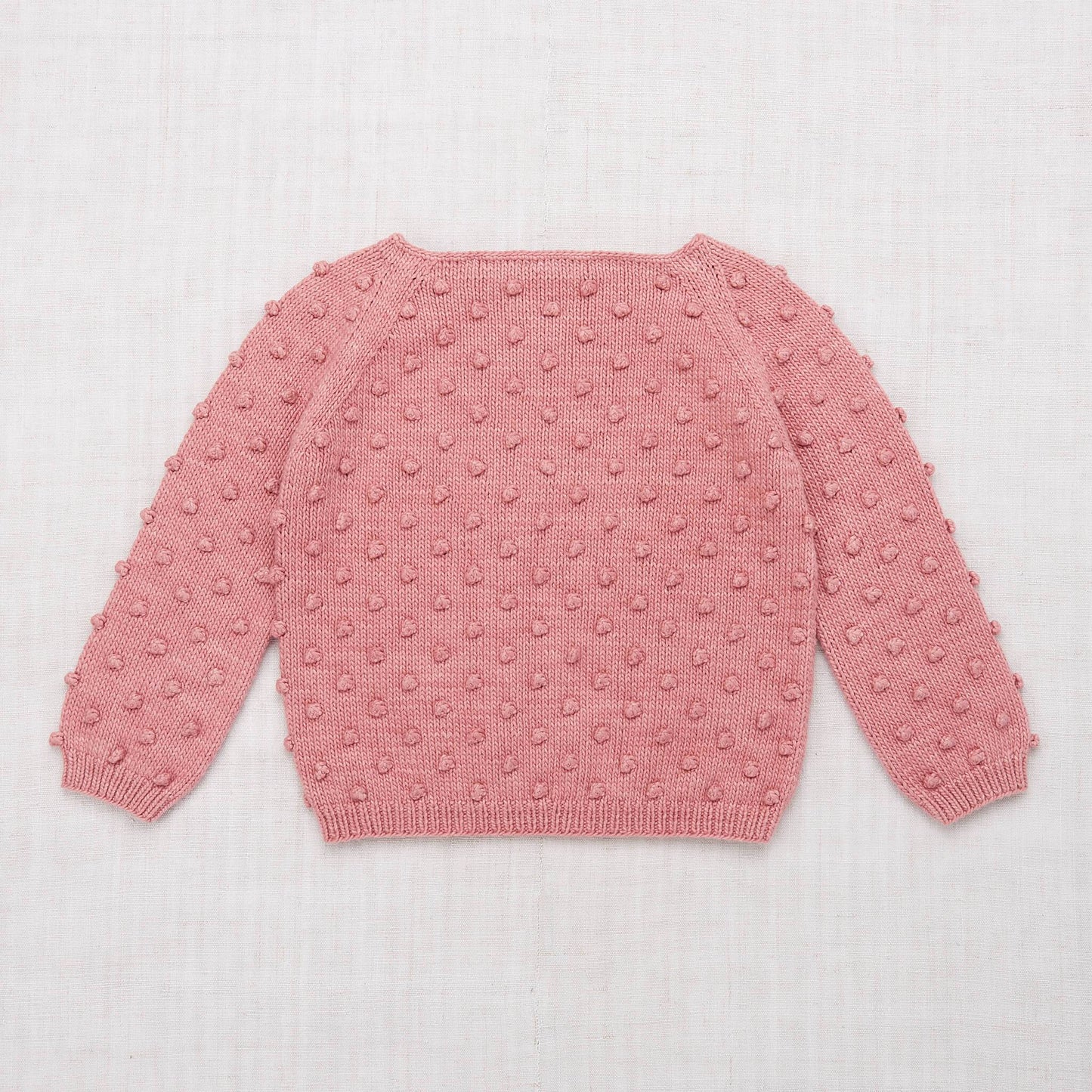 Girls Pink Popcorn Pima Cotton Sweater