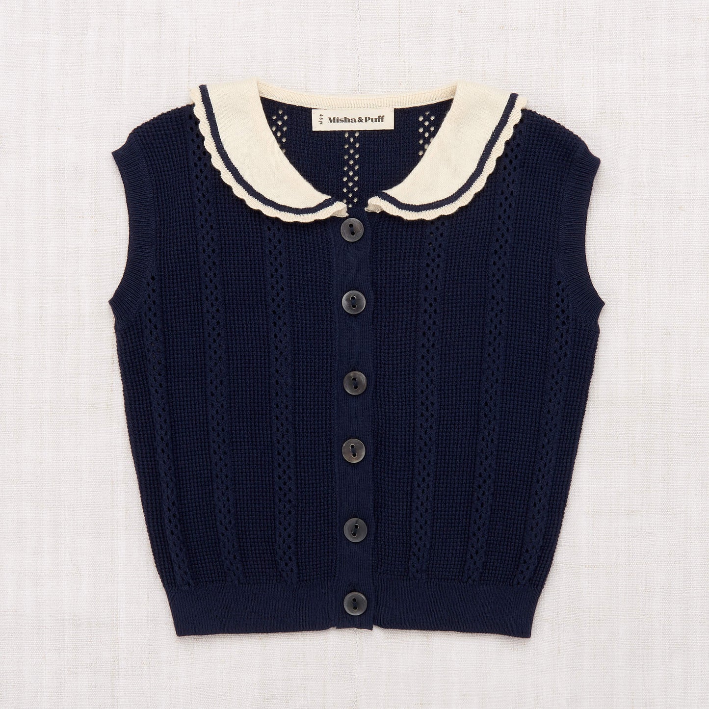Girls Dark Blue Pima Cotton Vest