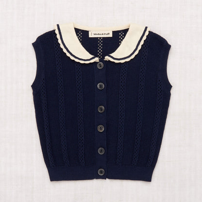 Girls Dark Blue Pima Cotton Vest