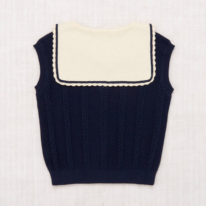 Girls Dark Blue Pima Cotton Vest