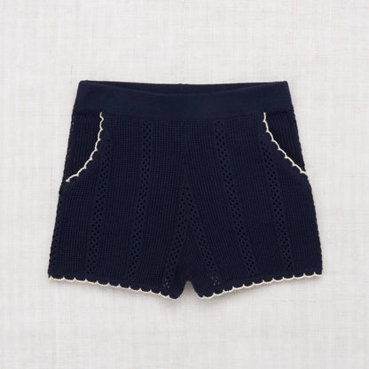 Girls Dark Blue Pima Cotton Shorts