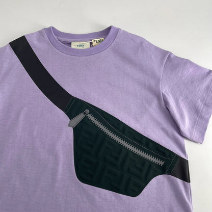 儿童紫色印花棉T恤