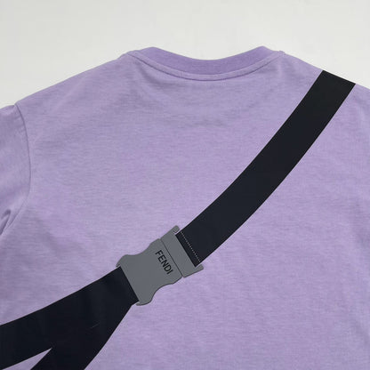 儿童紫色印花棉T恤