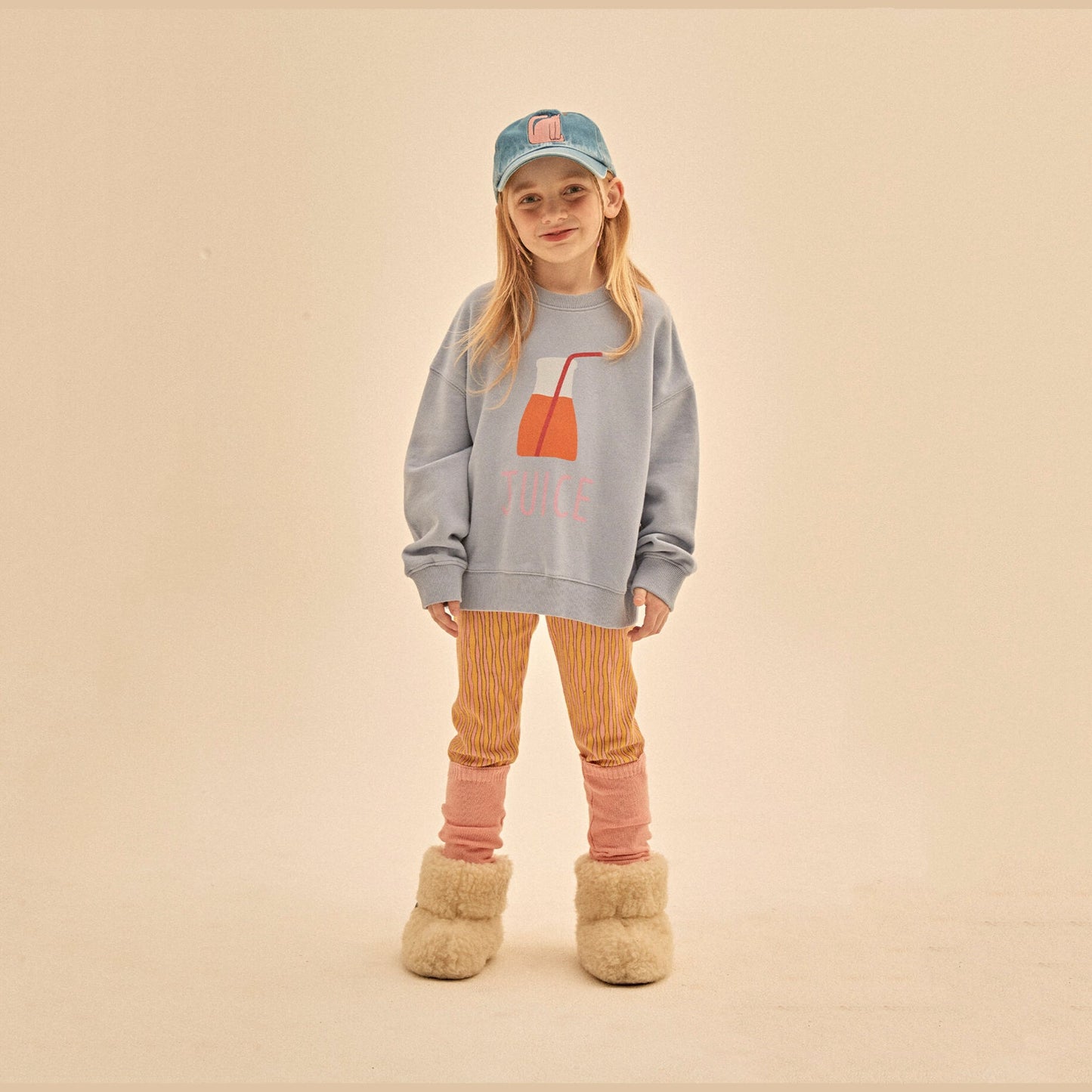 儿童丁香紫印花棉卫衣