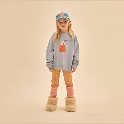 儿童丁香紫印花棉卫衣