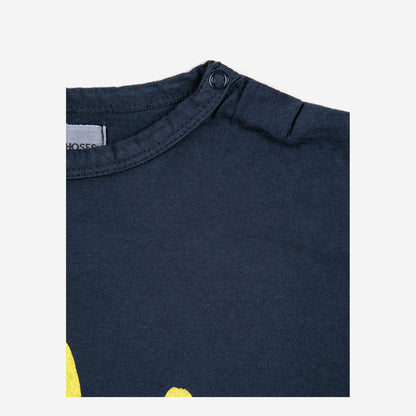 婴儿藏青色印花棉T恤