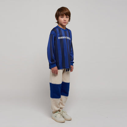 儿童蓝色条纹运动T恤