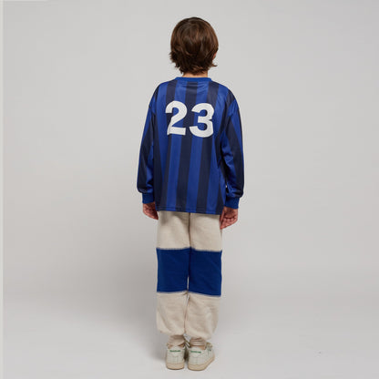 儿童蓝色条纹运动T恤