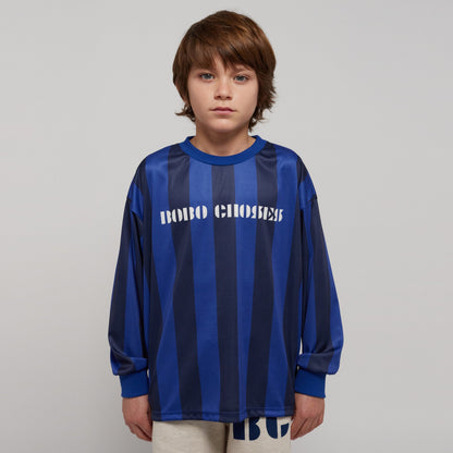 儿童蓝色条纹运动T恤
