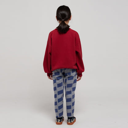 儿童红色印花棉卫衣