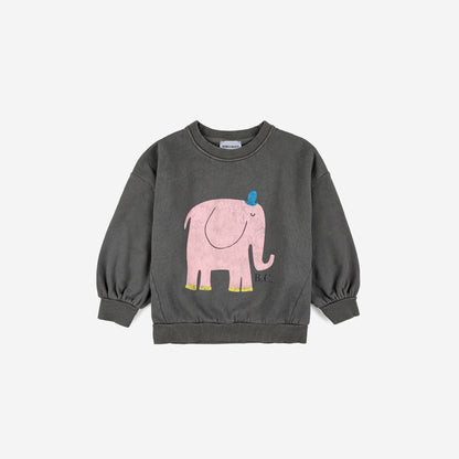 儿童灰色印花棉卫衣