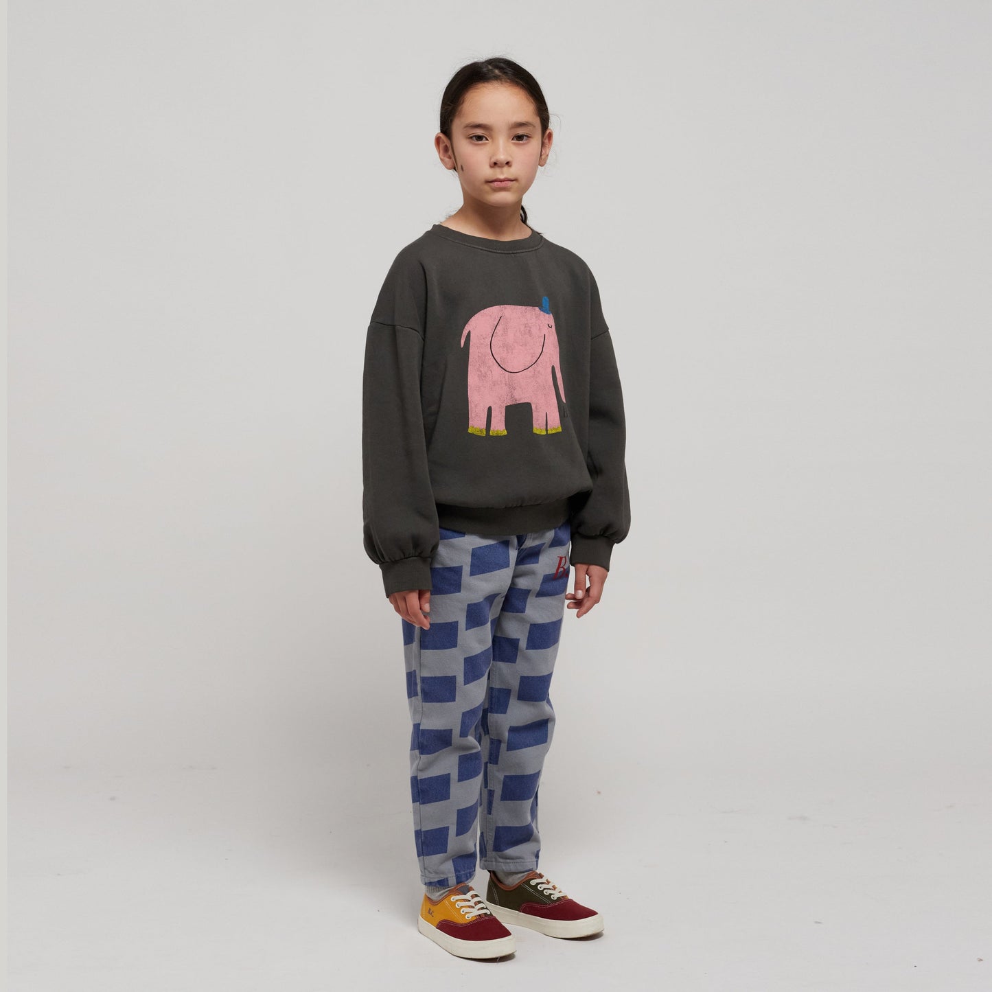 儿童灰色印花棉卫衣