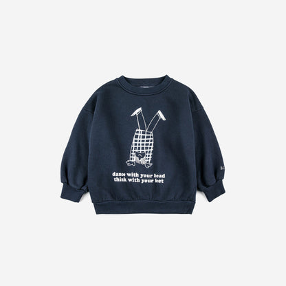 儿童藏青色Logo棉卫衣