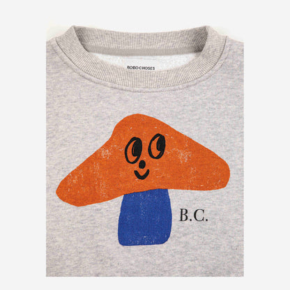 儿童浅灰色印花棉卫衣