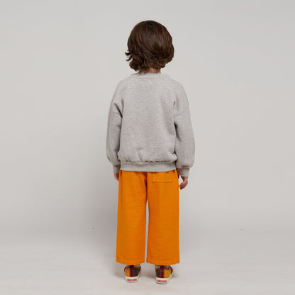 儿童浅灰色印花棉卫衣